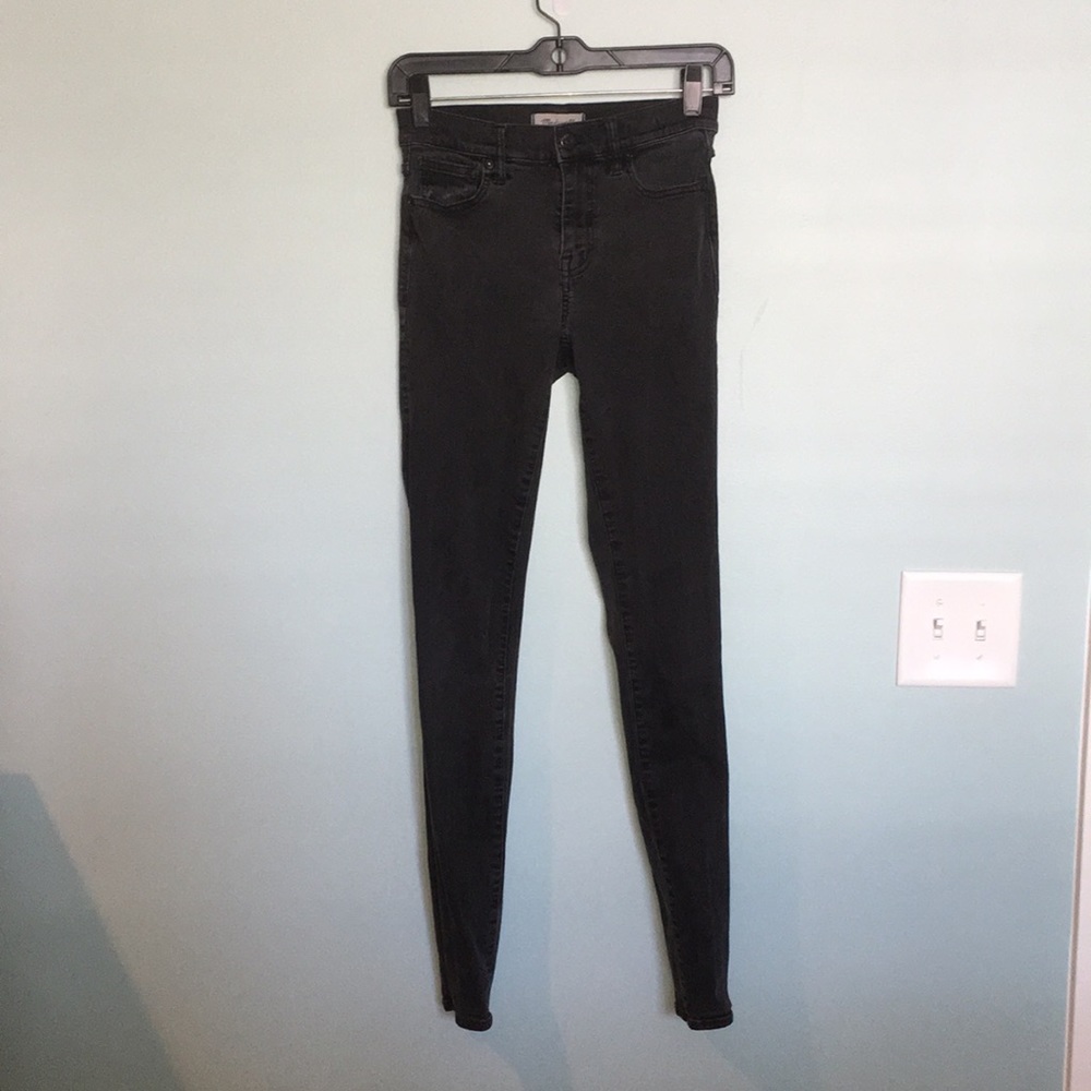 MADEWELL TALL HIGH RISE BLACK SKINNY JEANS